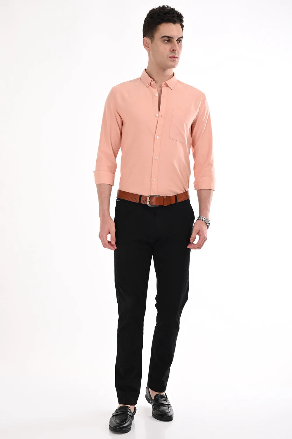 Orange New Age Oxford Semi Formal Shirt