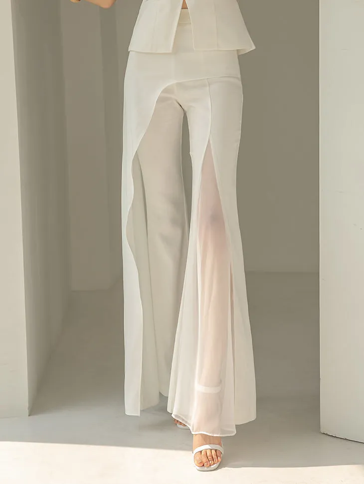 P2644 Sheer Flared Slacks