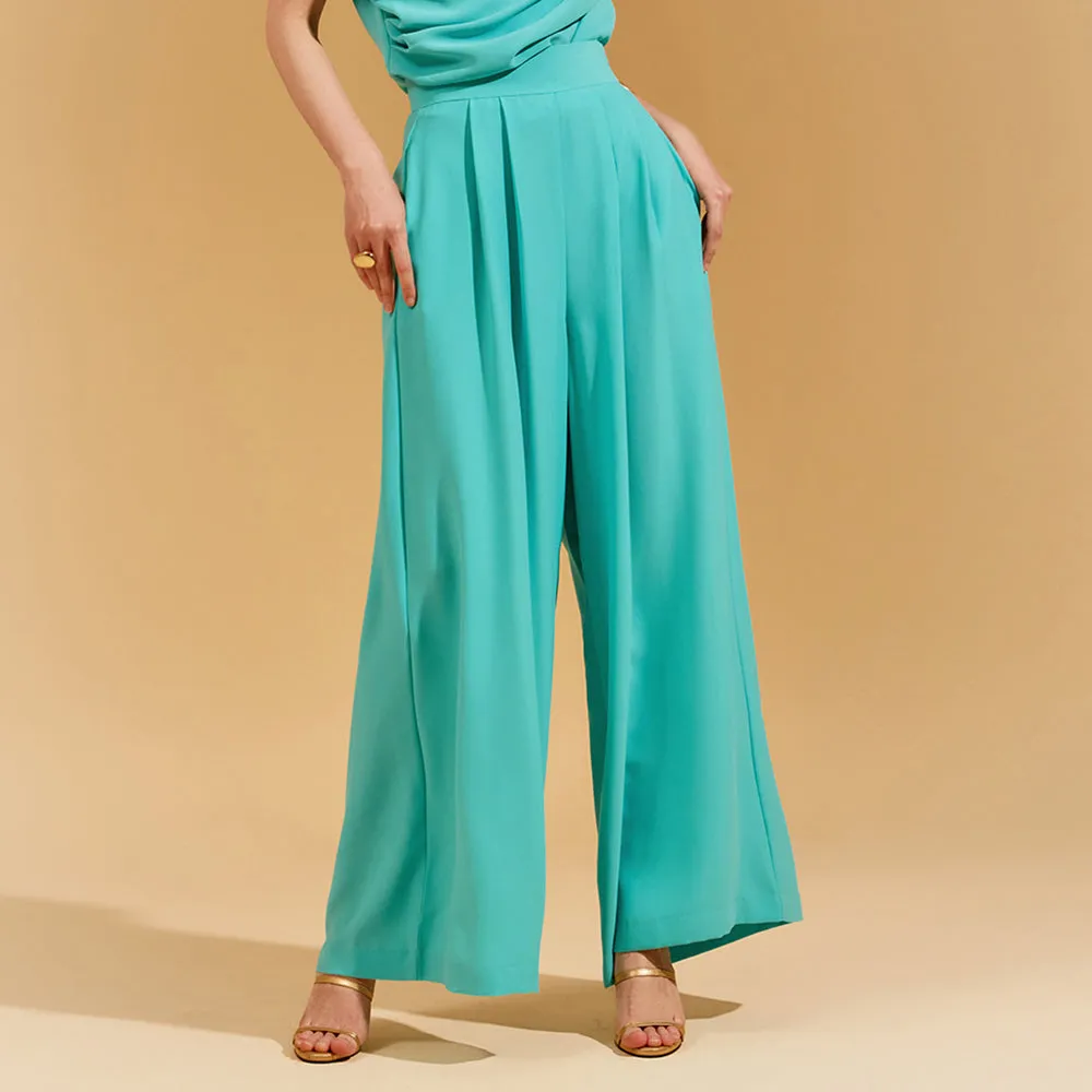 P2872 High Waist Pintuck Wide Slacks