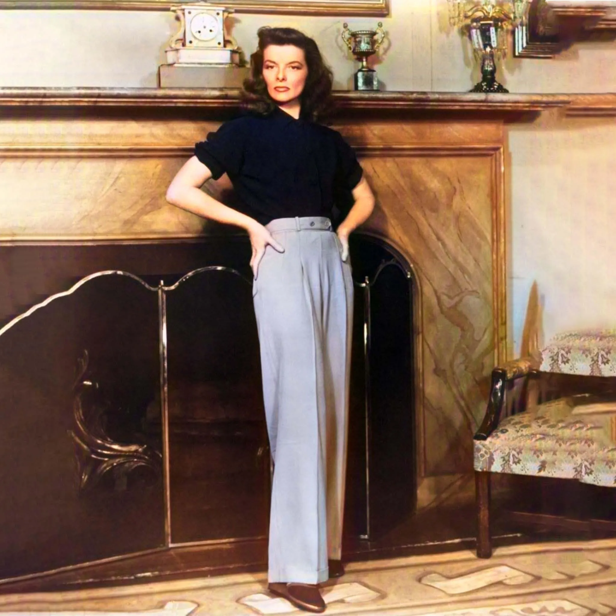 PDF - Women's 1940's Wide Leg Katharine Trousers -  Waist 26" (66cm) - Download