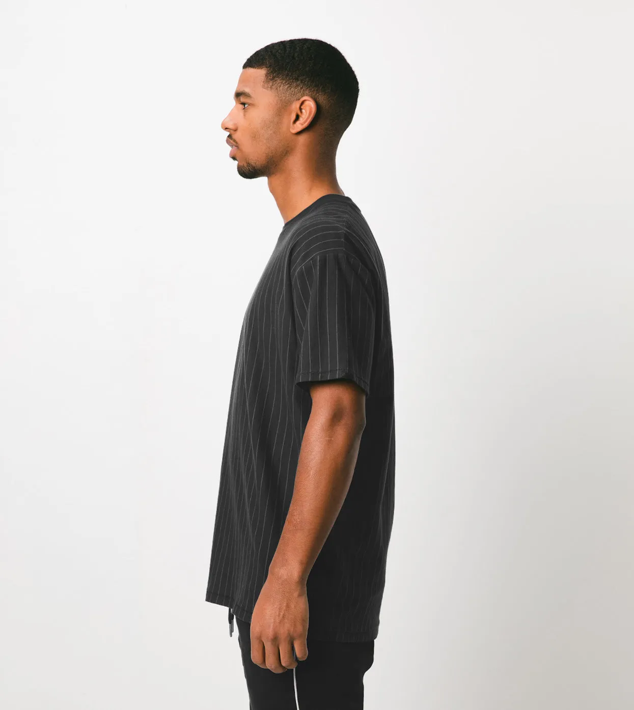 Pinstripe Box Tee Black/Vintage Black