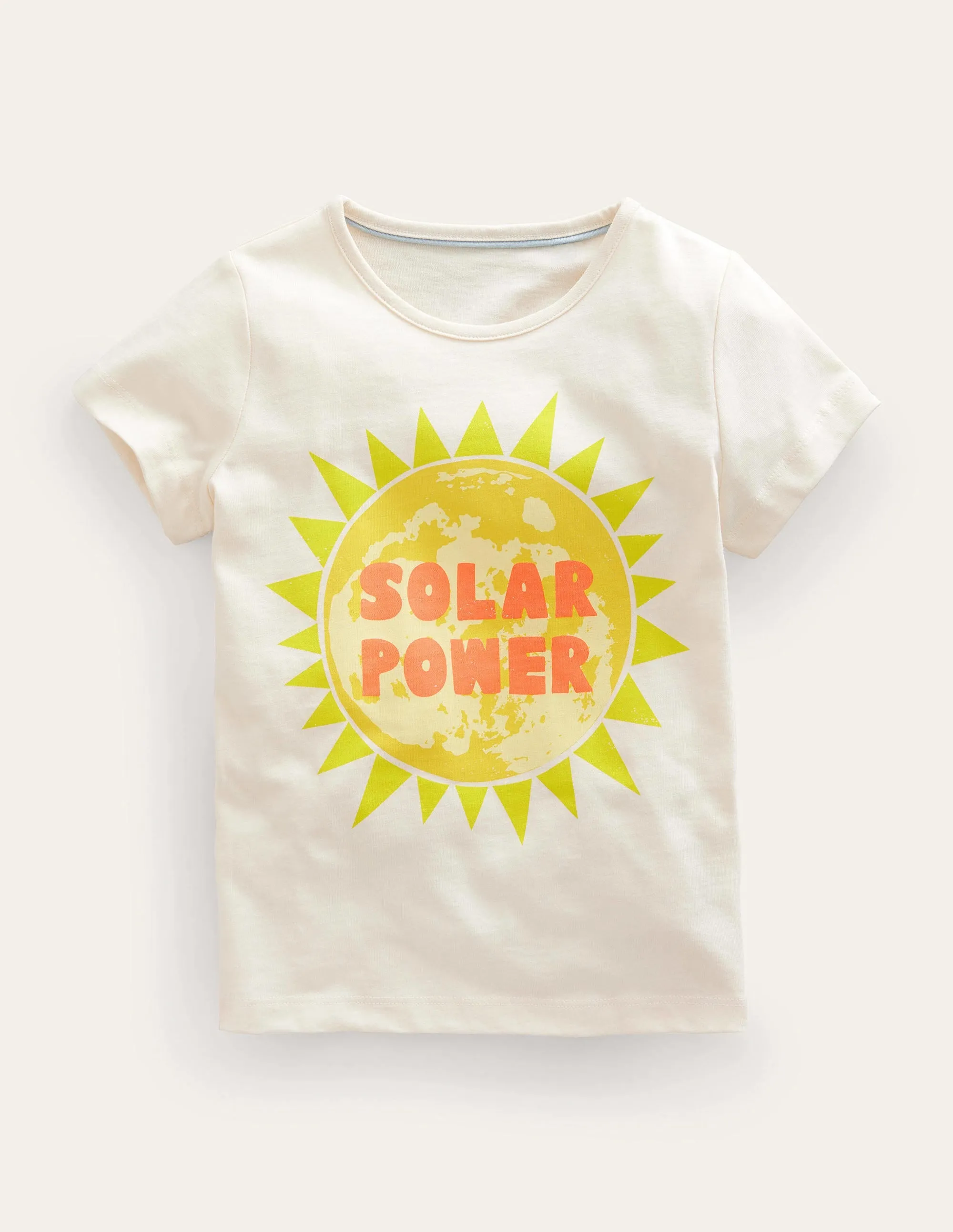 Printed Graphic T-Shirt-White Solar Power