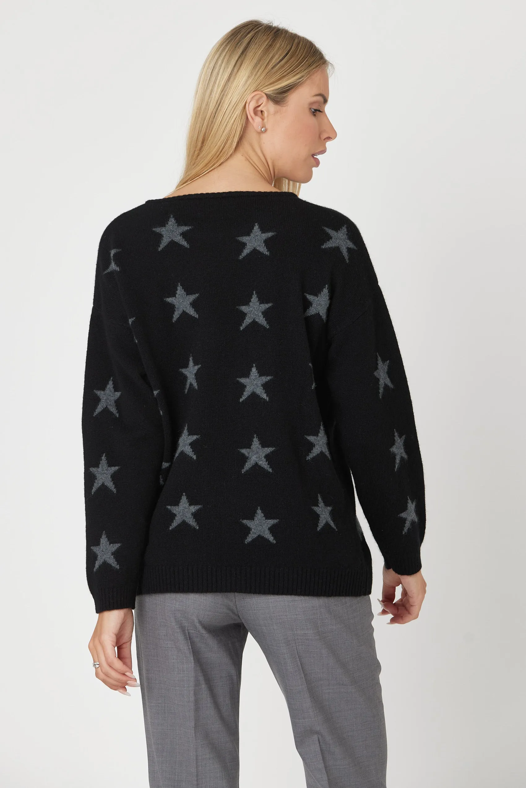 Relaxed Cashmere Star Crew