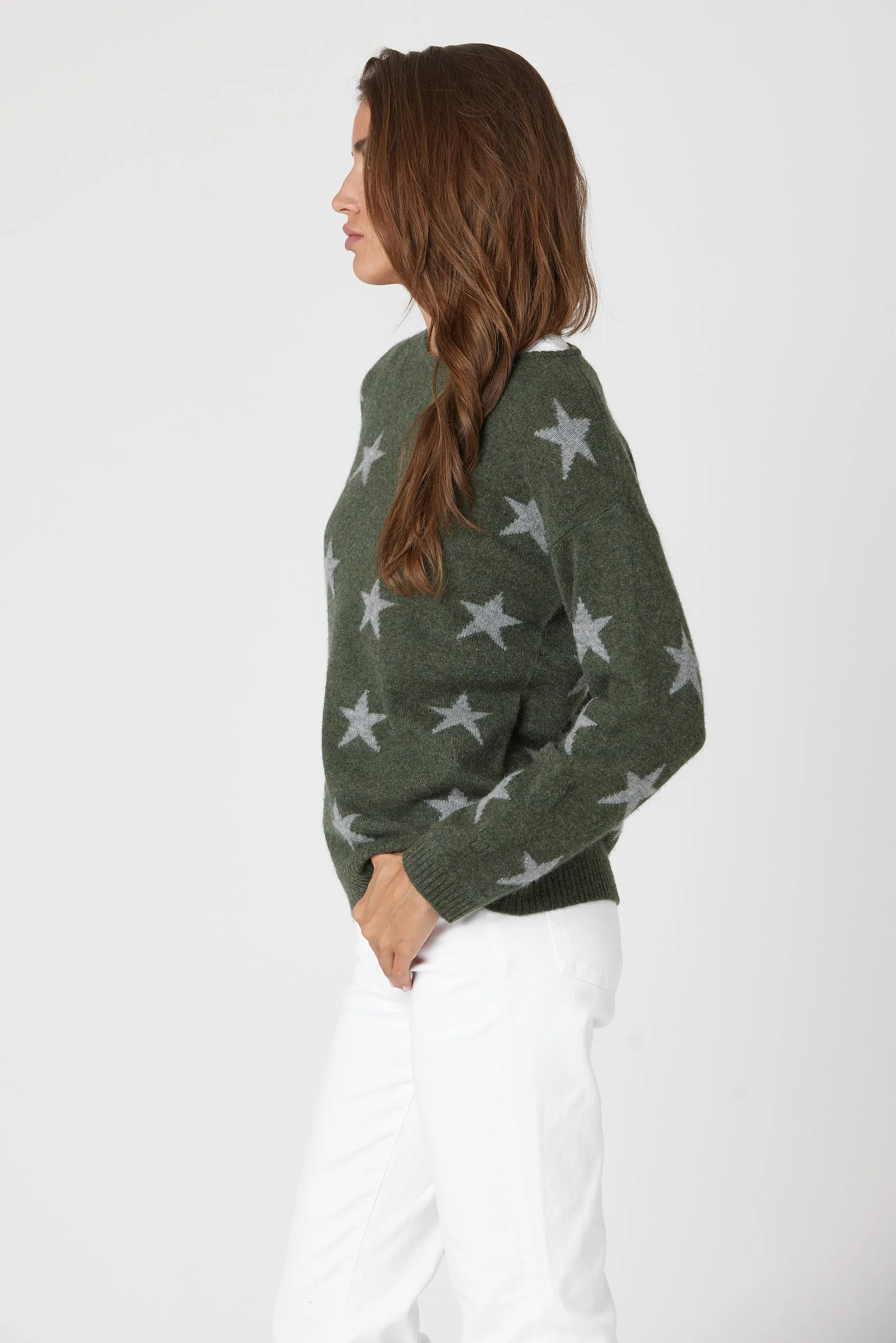 Relaxed Cashmere Star Crew