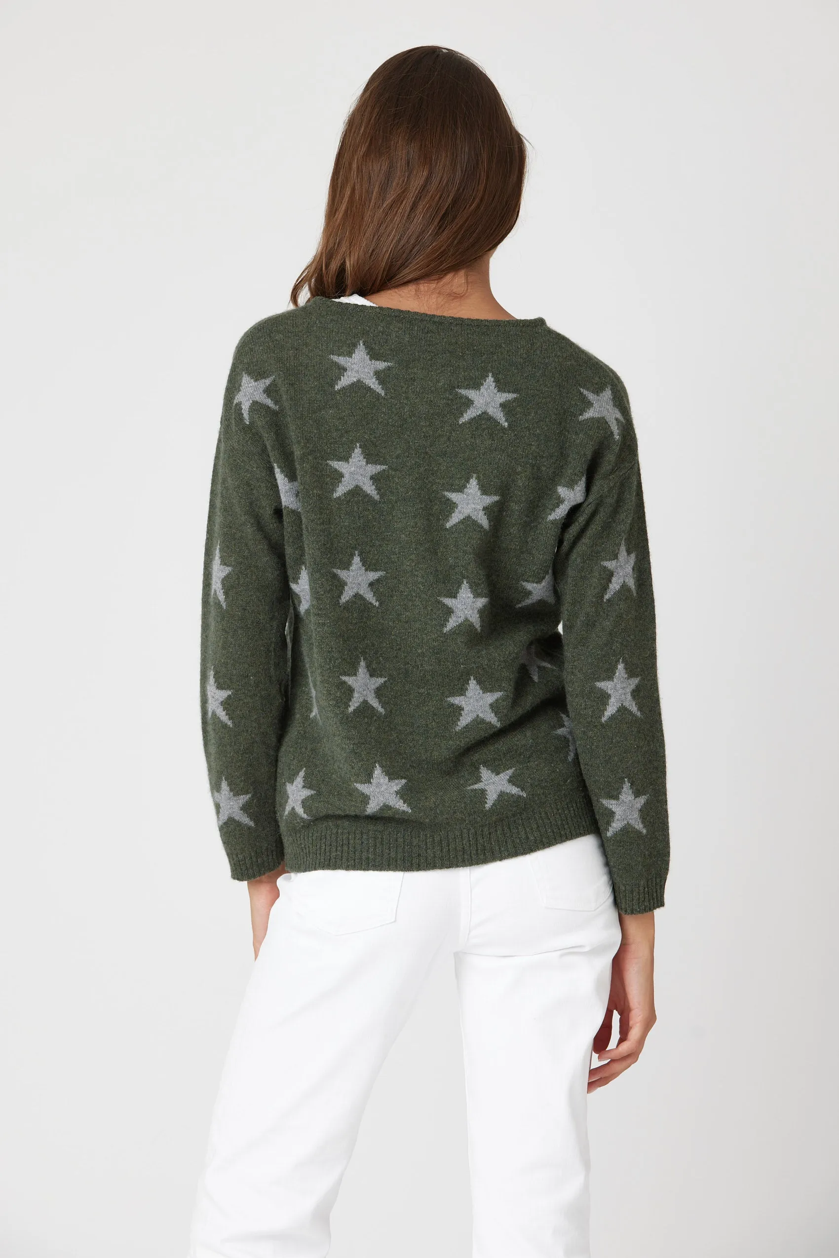 Relaxed Cashmere Star Crew