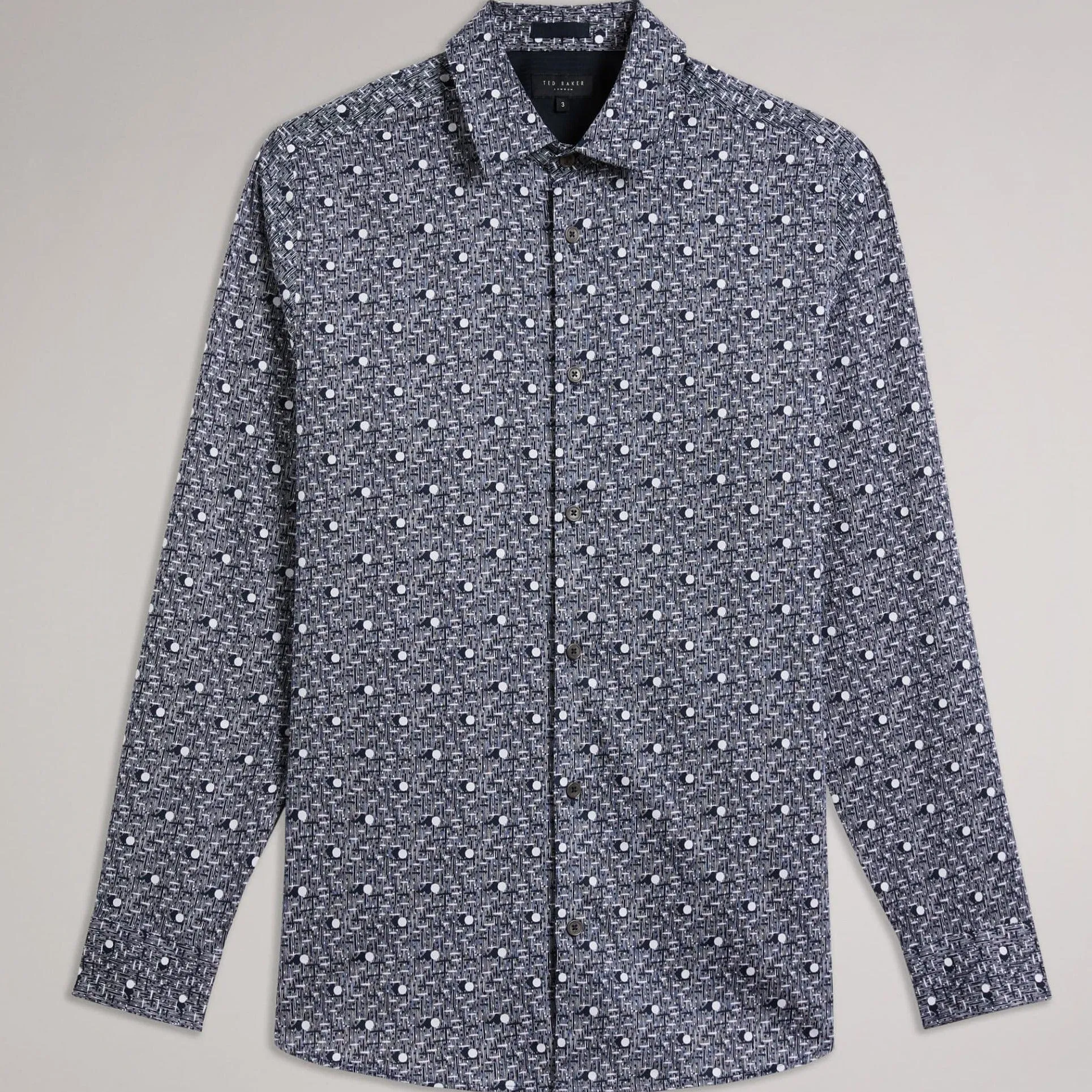 Ted Baker Maccle Printed Shirt Navy