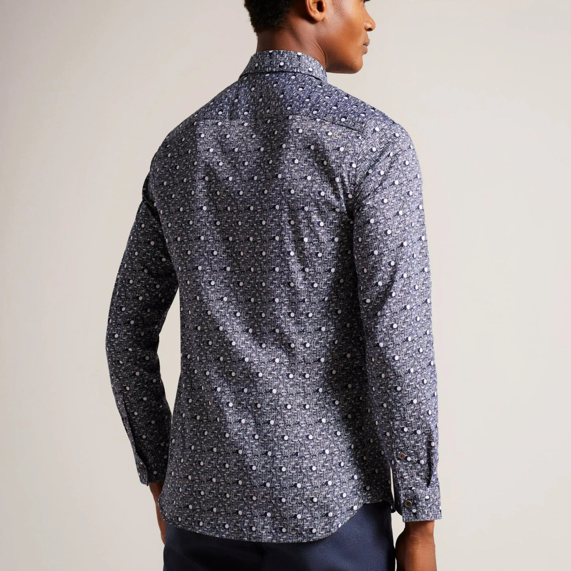 Ted Baker Maccle Printed Shirt Navy