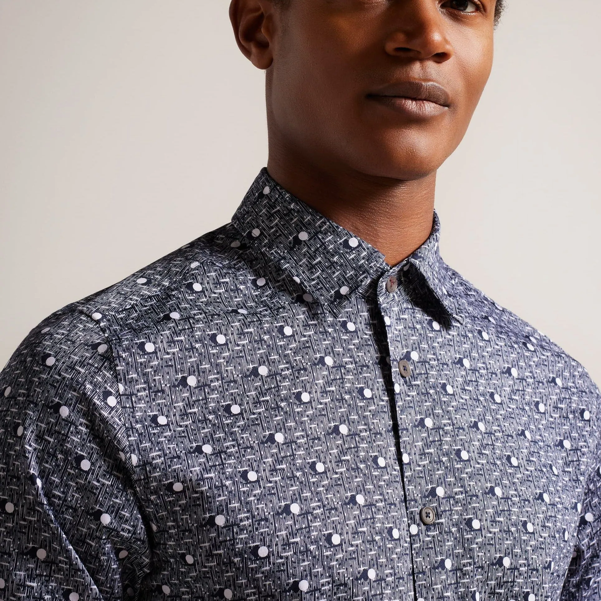 Ted Baker Maccle Printed Shirt Navy