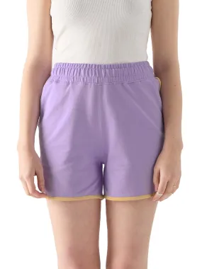 The Souled Store Deep Lavender Lounge Shorts Women Lounge Shorts SweatShorts Women's Sweat Shorts Athletic Lounge Gym Running Workout French Terry Cotton Drawstring Elastic Waist Casual Comfortable