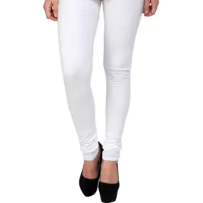 White Plain Churidar Lycra Leggings