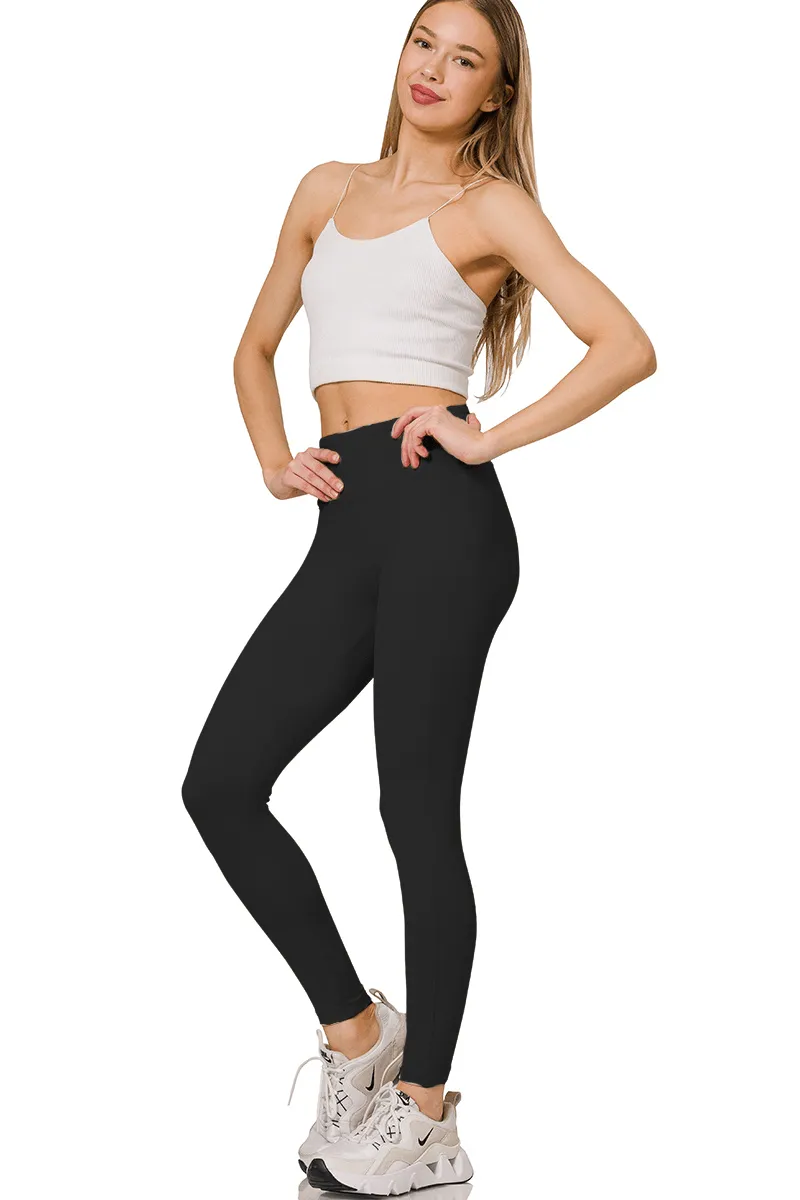 Zenana Microfiber Soft Waistband Full Length Leggings